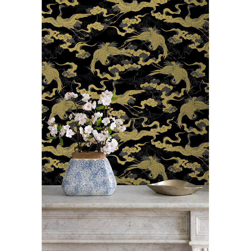 Yuki Osada Wallpaper Double Roll, Black/Gold