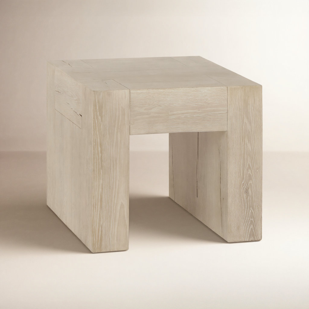 Elise 24" Oak End Table, Whitewash