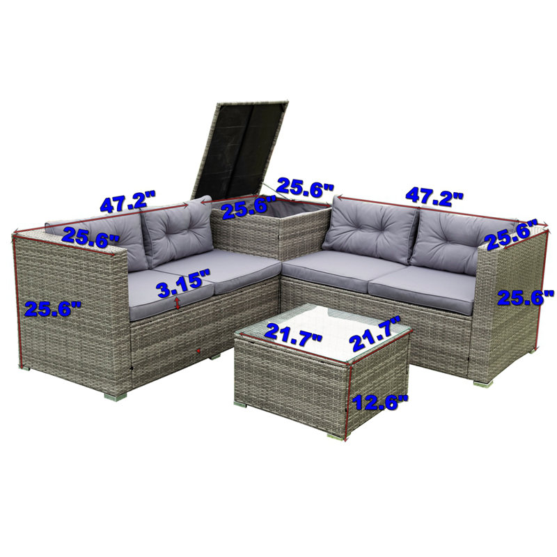 Outdoor Loveseat, Grey