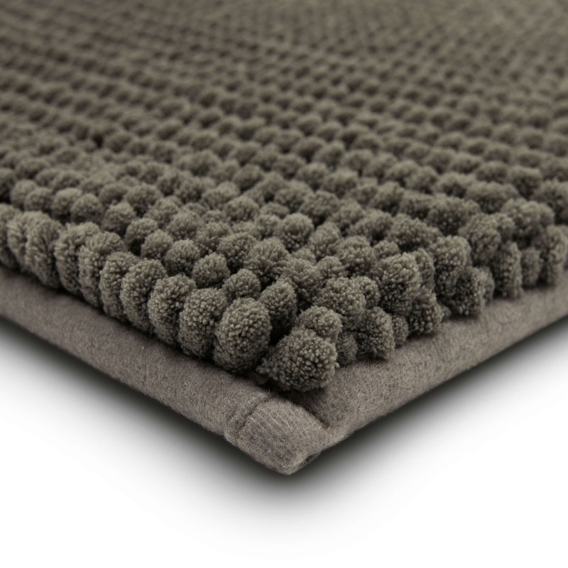 Tapis pour salle de bain Wagnon, L 20 po x L 34 po, Gris froid