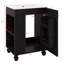 Meuble-lavabo de 24 po avec lavabo, meuble de rangement pour salle de bain avec tablette de porte et rangement latéral ouvert avec cadre en bois massif et porte à fermeture douce-261026172