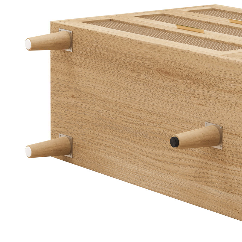 Commode double 6 tiroirs Eskil, Naturel, 29.53"H x 59.06"W x 15.75"D