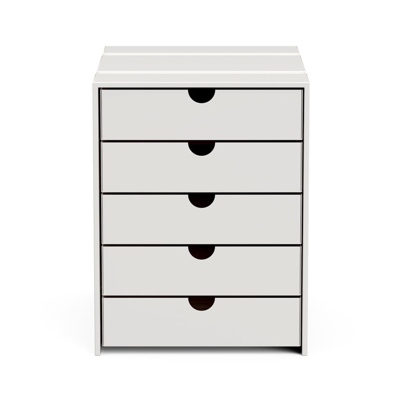 Classeur à 5 tiroirs avec classeur, Blanc