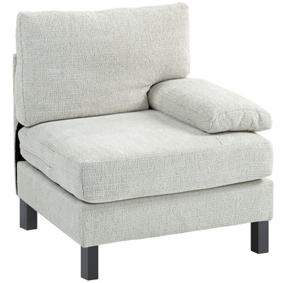 Modular Sectional Sofa With Cream Fabric