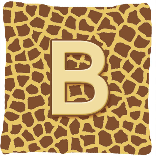 Coussin décoratif intérieur/extérieur initial monogramme giraffe, B