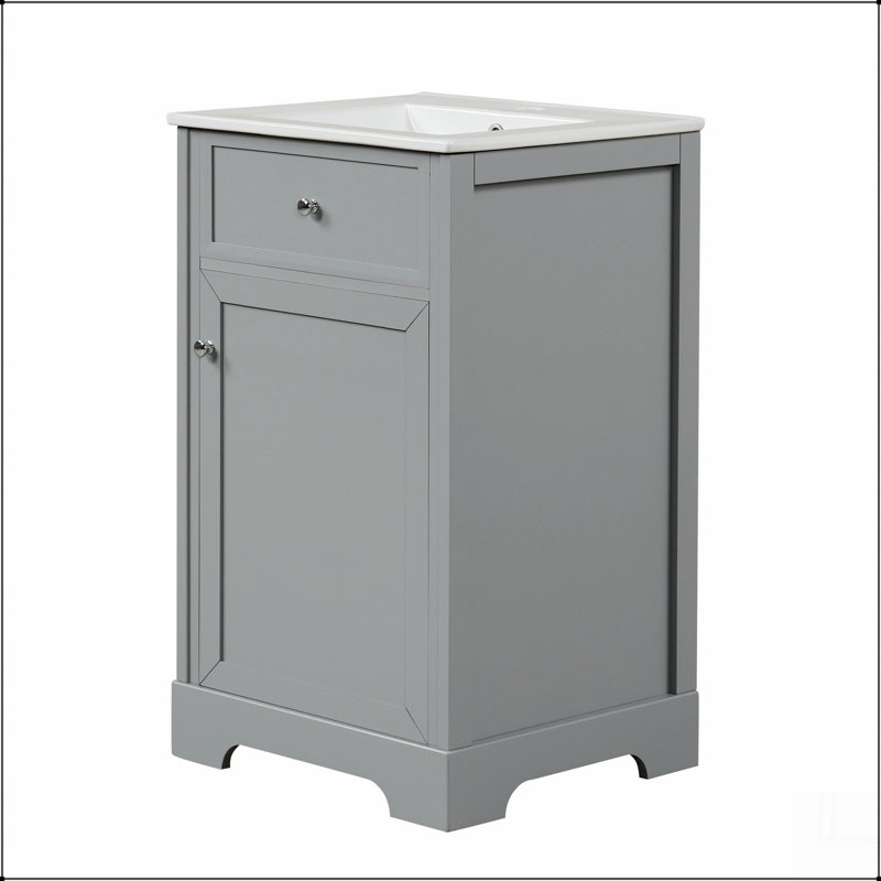 Meuble-lavabo de 20 po avec porte à fermeture douce, Gris