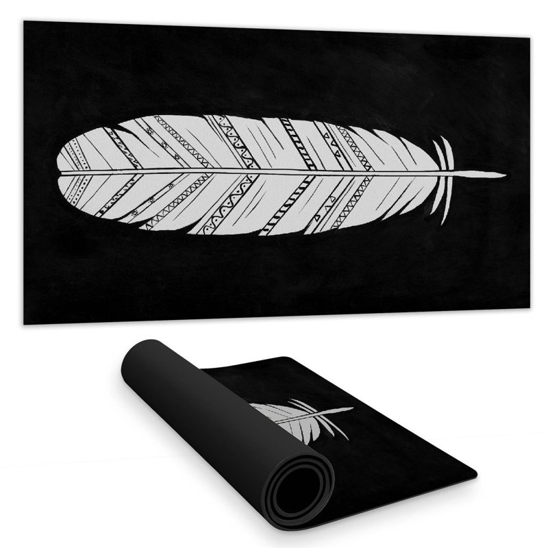 Feather with patterns - 15.75"x31.50" Desk mat