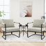 Mid-century Modern Upholstered Accent Chair With Ultra Thick Cushion And Industrial Metal Frame