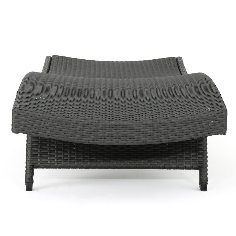 Salem Pe Wicker Chaise Lounge, 1, Gray