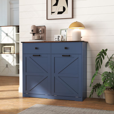 Armoire poubelle double inclinable Farmhouse Blue