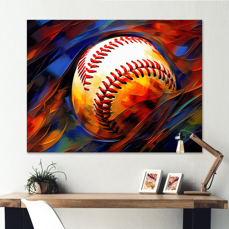 Baseball Abstract Glory II - impressions sur toile de sport, H 30 po x l 40 po x P 1,5 po, Toile tendue