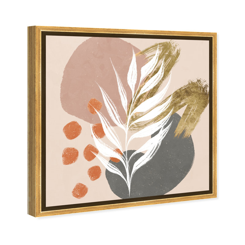 Brise pâle - peinture sur toile, Cadre flottant doré, H 30 po x l 30 po