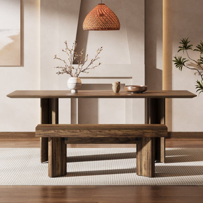 Banc de salle à manger en bois Farmhouse, banc d'entrée 47 "avec cadre robuste pour salle à manger