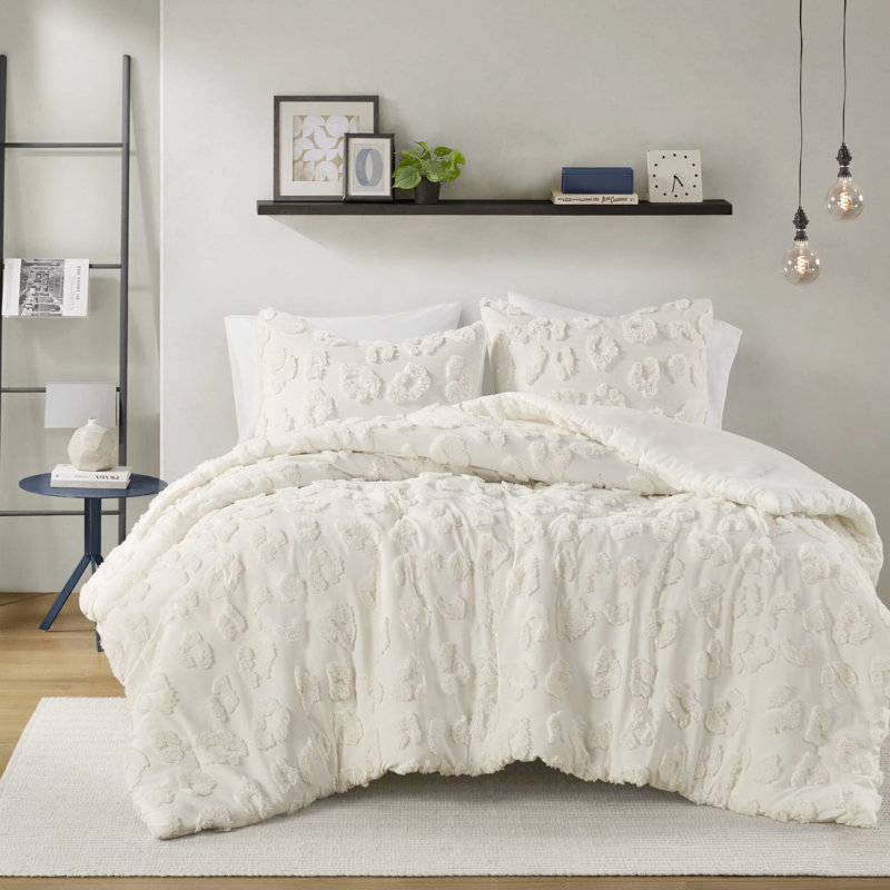 Housse de couette en chenille pour lit double / grand lit - Motif animal, 2 taies décoratives, Literie en microfibre