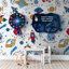 Ensemble d'horloge murale et de planche à dessin Space Galaxy - Horloge astronaute pour enfants personnalisée-233118589