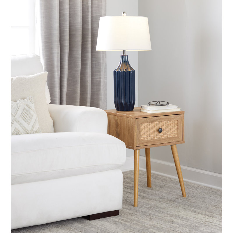 Saltram Ceramic Table Lamp, Dark Blue