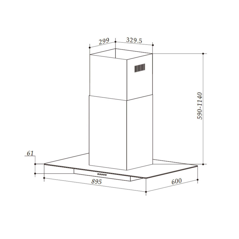 Aurelia 98.5cm Convertible Island Cooker Hood