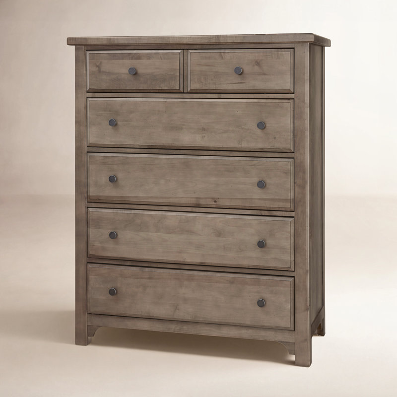 Dragomir 42'' W 5 - Drawer Dresser, Gray