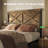 Farmhouse Queen Size Bed Frame with 51.2" Tall Geometric Headboard,Modern Platform Bed with Under Bed Storage, All-Metal Support System, No Box Spring Needed, Easy Assembly,Rustic Brown-1597066392-1597066393