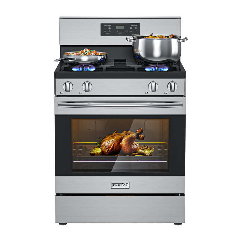 30 In. Natural Gas Range With 4 Burners, Single Oven, 18k Btu, Rear Control, With Bottom Storage Drawer