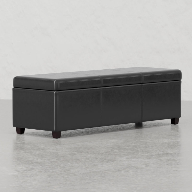 Très grand banc repose-pieds avec rangement, Noir, noir, noir, noir