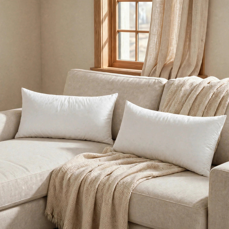 Coussin décoratif en duvet avec housse en coton (ensemble de 2), H 14 po x l 24 po, 2