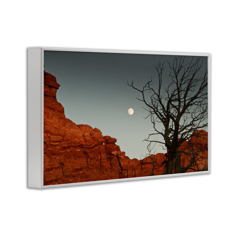 «Full Moon Canyon», estampe numérique de Jadei, H 12 po x l 18 po, Giclée encadrée noir minuit