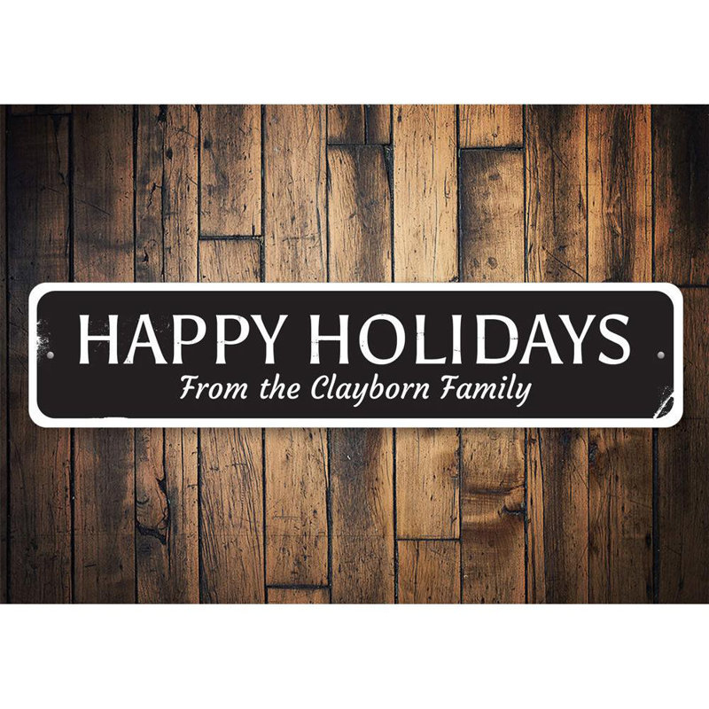 Plaque en aluminium Happy Holiday, H 4 po x l 18 po x P 0,04 po