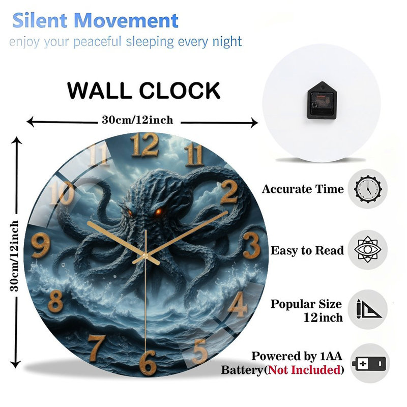 Horloge murale 12 po Cthulhu