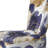 Abstract Pattern With Blue & Golden Textures II - Upholstered Contemporary Side Chair, Collage Art Accent Chair-86453422