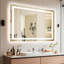 Miroir de salle de bain 48 po x 36 po à DEL sans cadre, miroir intelligent-1550910245