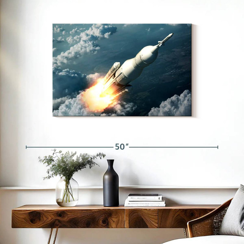 Oberle Spaceship Launching, 24" H x 36" W