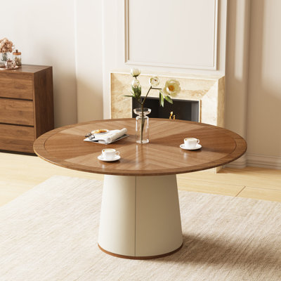 Highlawn 59.05" Round Dining Table For 4-8 People, Modern Wood Kitchen Table by Corrigan Studio