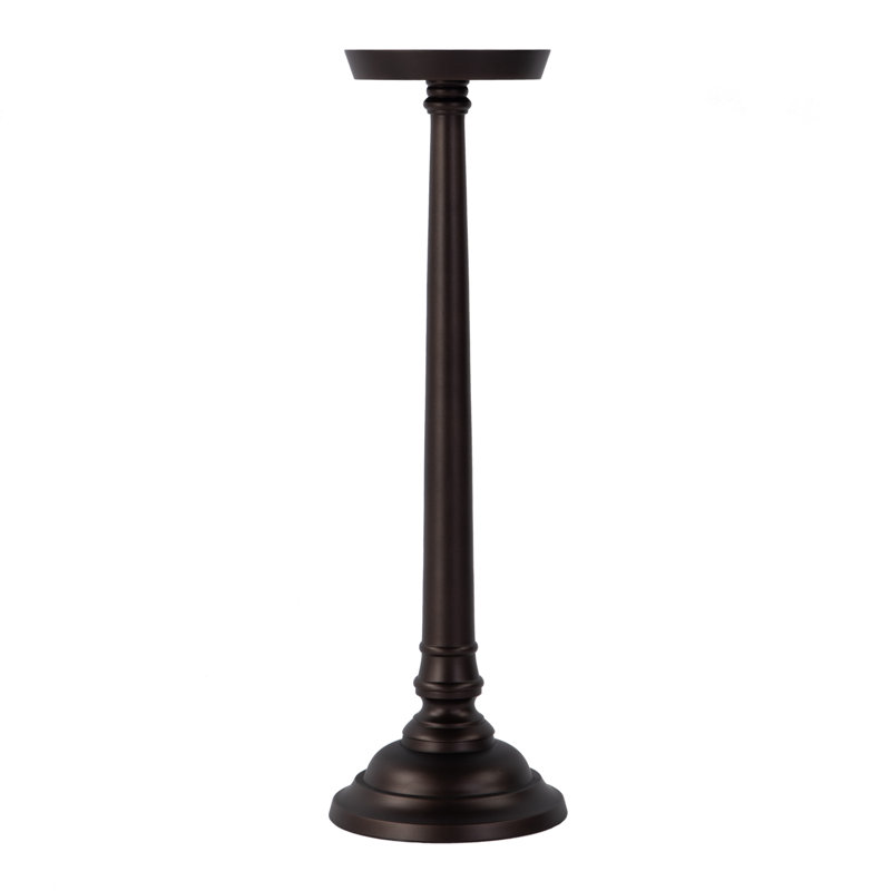 Tilly 7 in. W Round All Metal Pedestal Base End Table, Bronze