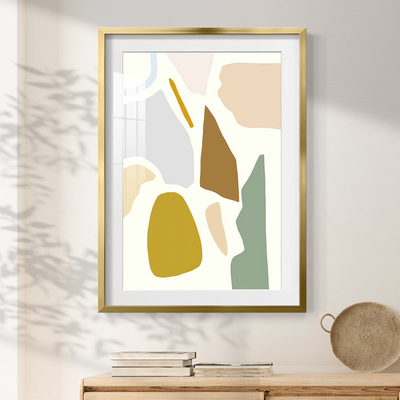 PastelSplotchesIPremiumGalleryWrappedCanvas-Framed Print, Gold