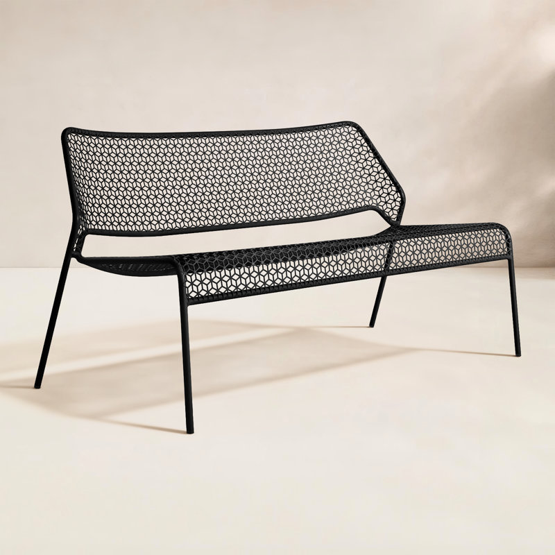 Hot Mesh Outdoor Bench, Black