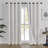 Leming 100% Waterproof and Blackout Solid Color Polyester Linen Textured Grommets Curtains Panel(Set of 2)-101068523-99481471