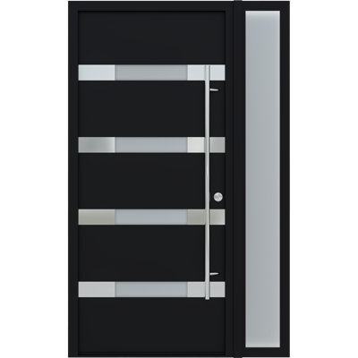 Aura Modern Front Steel Door with Sidelite Left