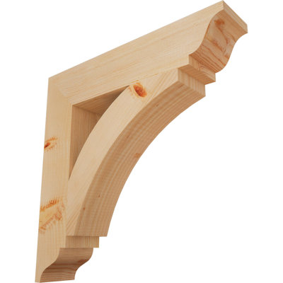 3 1/2"W x 20"D x 20"H Thorton Traditional Smooth Bracket, Douglas Fir