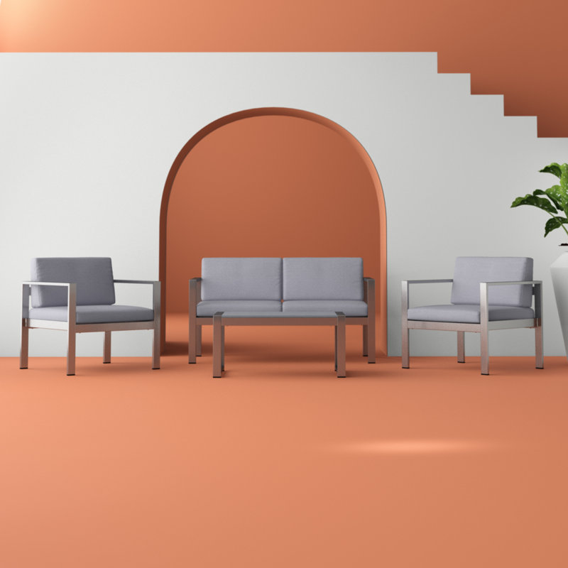 Aanisah 4 Seater Sofa Set, Light Grey, Light Grey