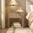 Fluted Nightstand Set of 2 With Faux Marble Top & 2" Thick Panels, 3-Sided Fluted Bedside Table Round Corner-1164591878-1164591876