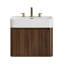 Modern Vanities(Must include both Vanity Cabinet  and Sink) with Storage, 24 Inch Walnut Wood Floating Vanity-912616072