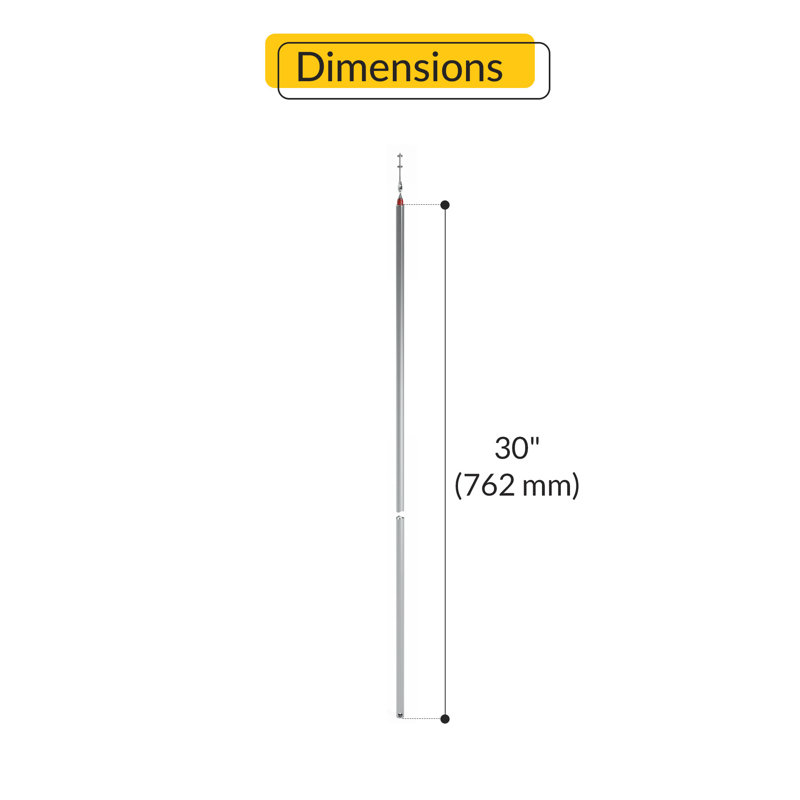 Fenêtre inclinable 30 po, Argent/rouge, 0.55"