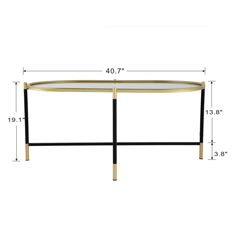 40.7'' Glass Top Console Table