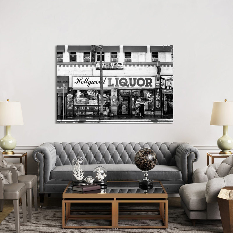 Black California Series - Hollywood Liquor - Wrapped Canvas Print, 152.5 cm H x 101.5 cm W