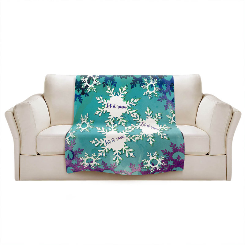 Jeté bonhomme de neige let it , l 68 po x L 80 po, Bleu / Mauve