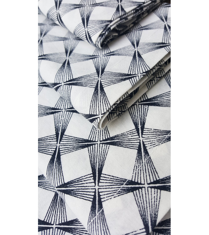 Thaksin Cotton Geometric Square, Black