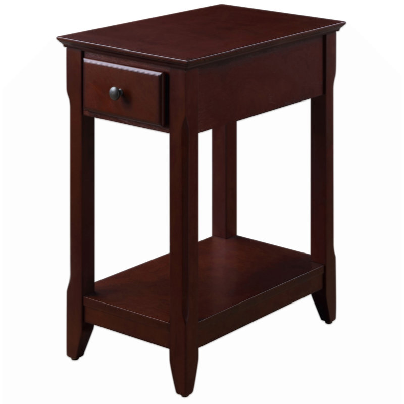 Noralie Rectangular 1-Drawer Accent Table, Espresso Wood