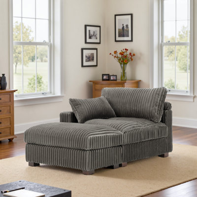 Faux Fur and Flannel Chaise Lounge