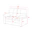 Causeuse modulaire en chenille de 52,36 po - Confort polyvalent pour un confort douillet - Accoudoirs amovibles-117318292-112621295